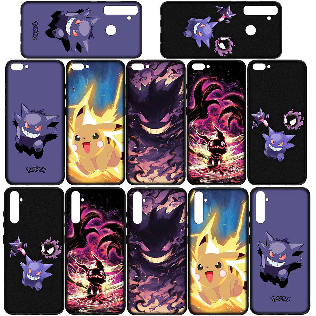 Phone Case for Samsung Galaxy S25 S23 S22 S24 Ultra FE Plus S9 A05 A06 A15 A16 A36 A37 A35 A54 A55 A56 A57 A25 A53 A17 Pikachu Pokemon GO Gengar Cover