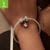 Christmas Snowflake Diy Bracelet Clasp, Romantic Winter Jewelry Accessories S925 Sterling Silver Beads