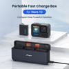 AMAGISN for GoPro Hero 13 Charging Case ABS+Silicone Action Camera Battery Charger Storage Box
