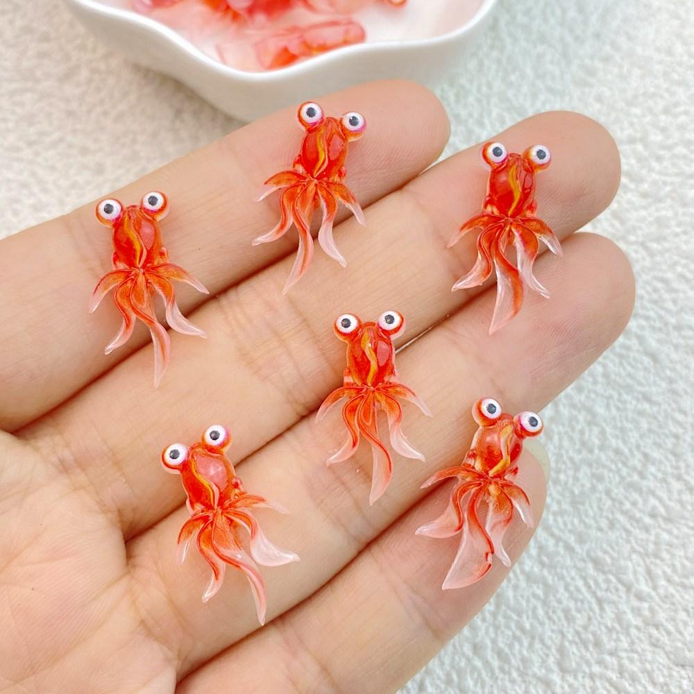 

20Pcs New Cute Mini Colorful Little Goldfish Series Flat Back Ornament Jewelry Bows Accessories