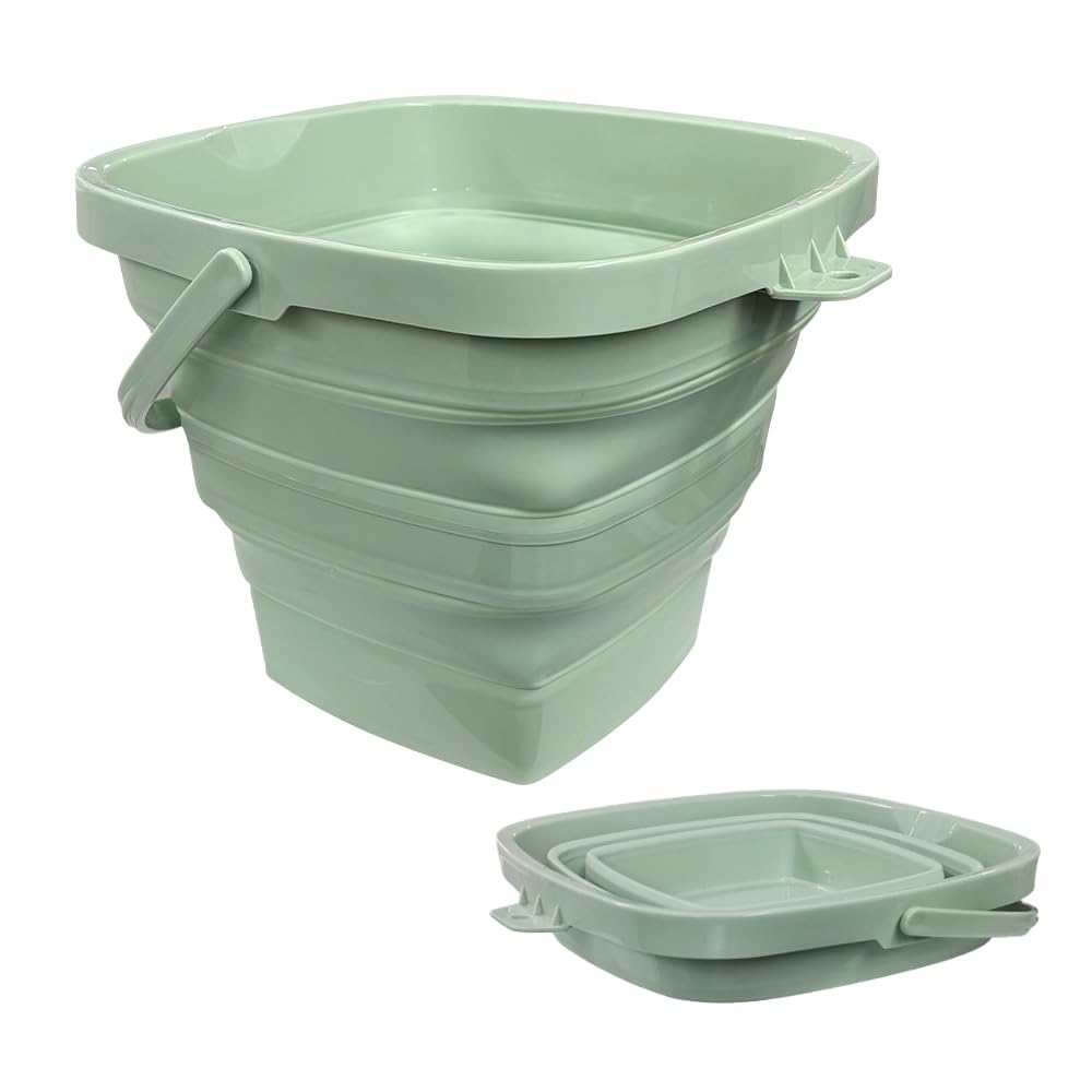 

RULAYMAN Складное Складное Мягкое Для Авто Четыре Цвета Ведро, Ведро, Ведро, Силикон, Рыбалка, Мытье, Садоводство, На Открытом Воздухе, Уборка, Квадратное, (10 л, зелёный