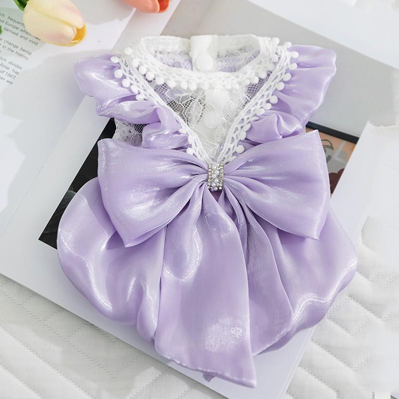New Spring and Summer Dog Clothes Small Dog Bichon Teddy Bow Skirt Thin Princess Skirt Pet Clothes