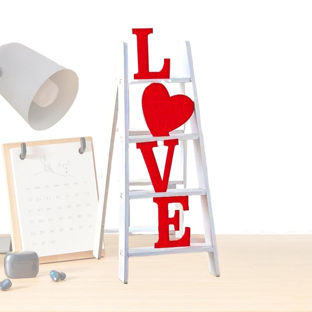 LOVE Valentine Ladder Model Tabletop Wooden Ornaments Home Decoration For Girlfriend Wife Gift Holiday Decorations