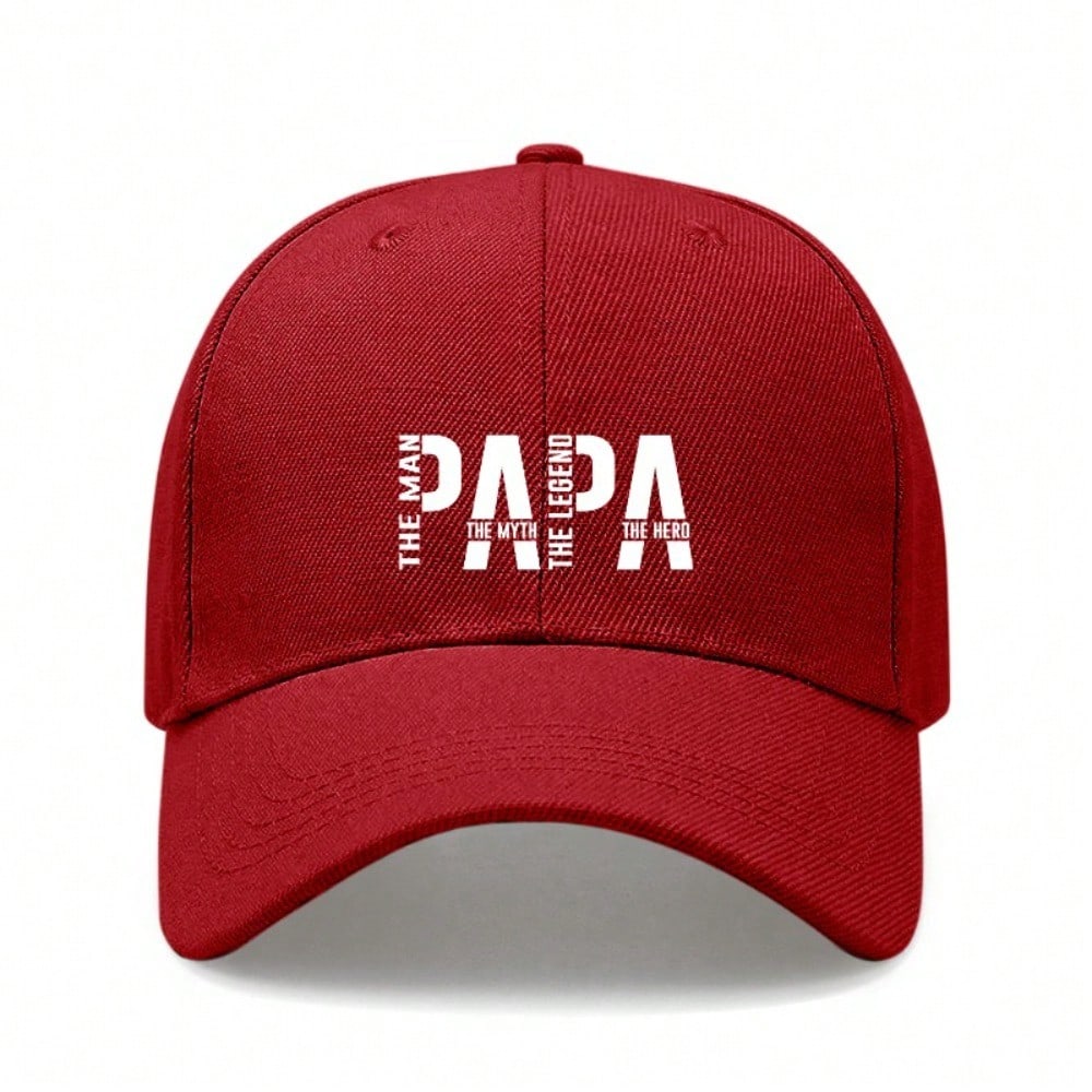 [Papa Dad Hat] Light Beige Polyester Adjustable Breathable Casual Baseball Cap For Men Father's Day Gift
