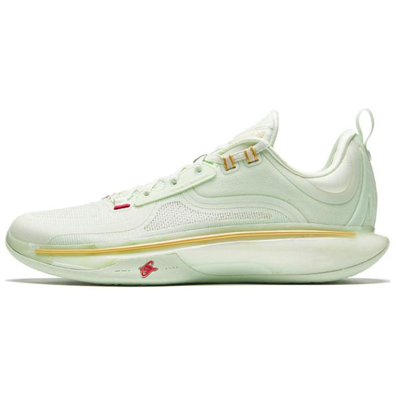 Anta GH5 Shock Absorbers Rebound Low top Basketball Shoes Men s Green Gold Sneakers 912421115-4 44.5