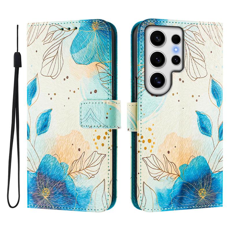 Luxury Flip Leather Case For Samsung Galaxy S24 Ultra Flip Cover On For SAM S24+ Plus FE S24FE 5G Wallet Bags Flower Cases Shell