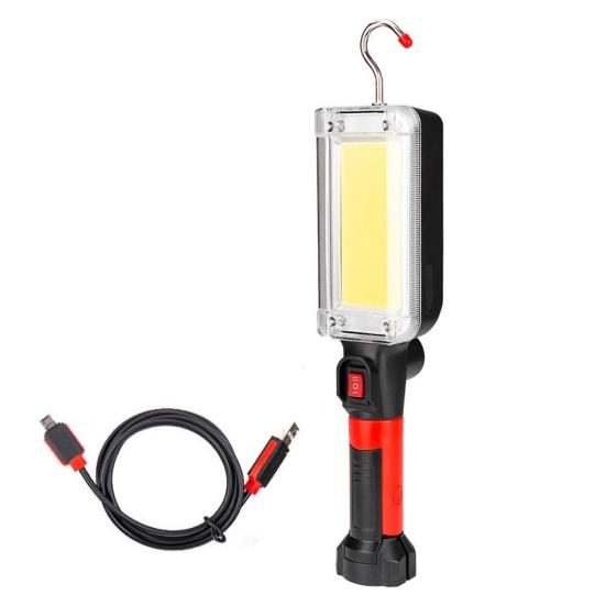 

Портативный светодиодный рабочий магнит с крючком, лампа для кемпинга, перезаряжаемый фонарик, фонарик чёрный/красный