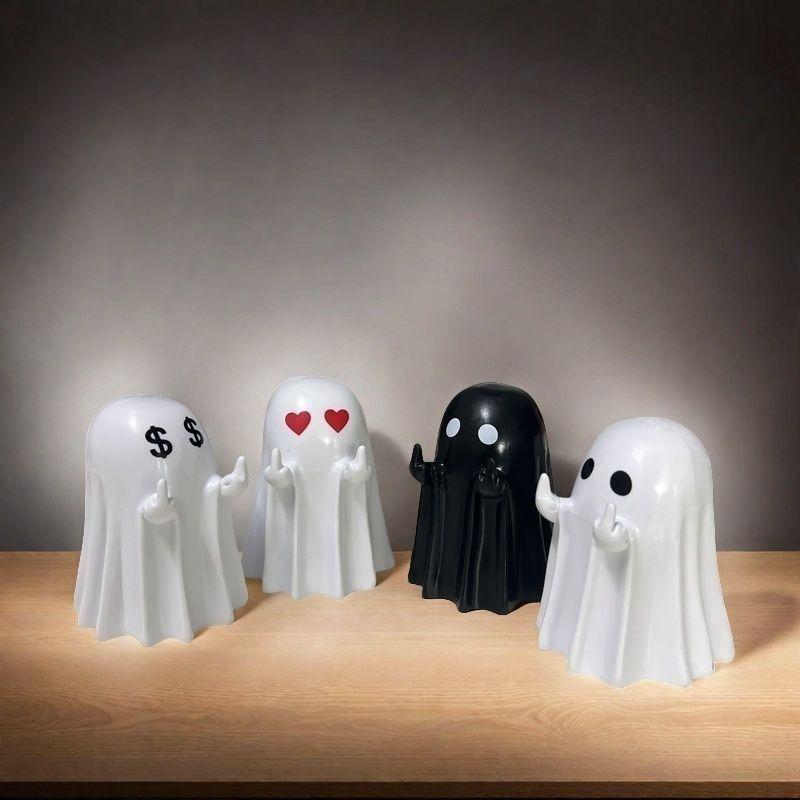 Halloween Ghost Ornament Resin Creative Middle Finger Provocative Tabletop Friend Gift Decoration CraftsFigurines & Miniatures