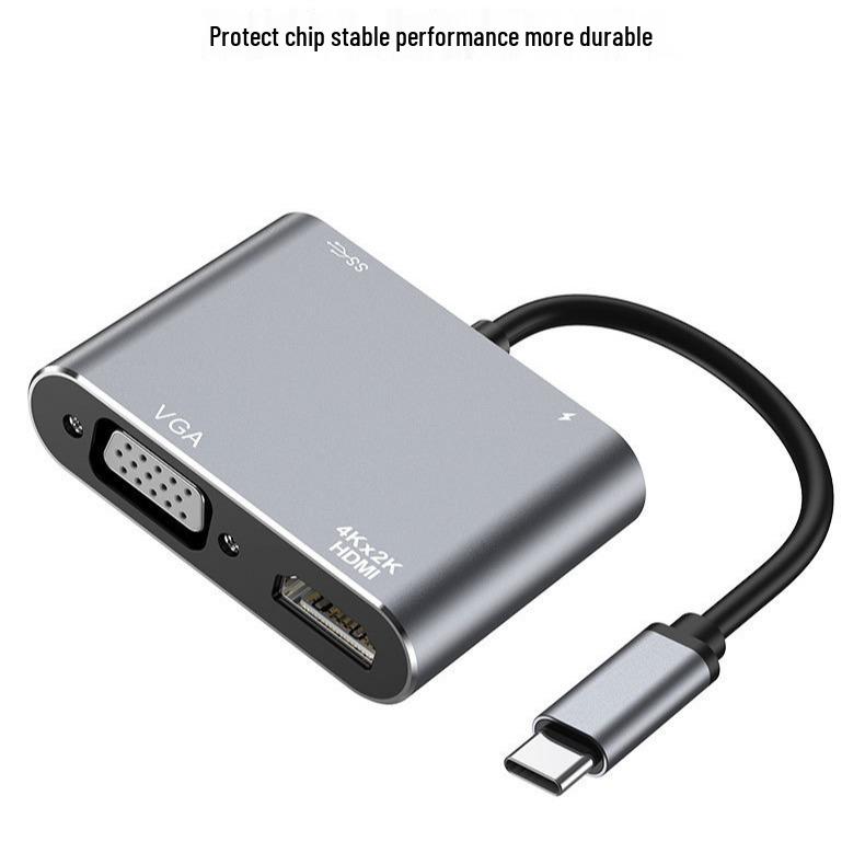 Adapter USB-C na HDMI/VGA: Podłącz telefon komórkowy do monitora/projektora/telewizora