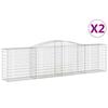 VidaXL Paniers à gabions arqués 2 pcs 400x50x100/120 cm Fer galvanisé, gabion, cage de gabion, panier de mur de gabion, mur 3146996