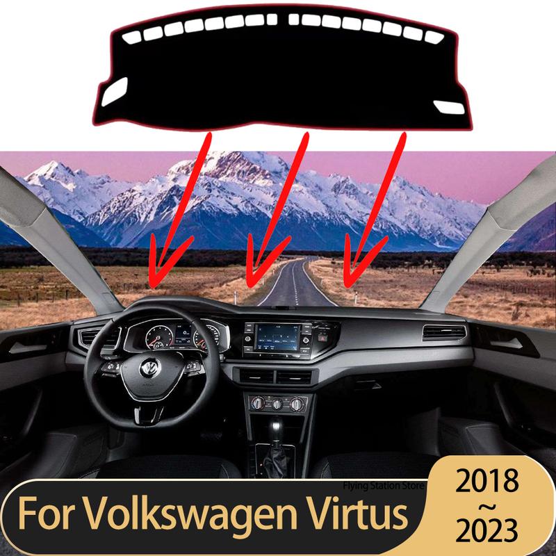 For Volkswagen VW Virtus Polo Sedan Skoda Slavia 2018~ Car Dashboard Cover Mat Sunshade Pads Carpet Accessories