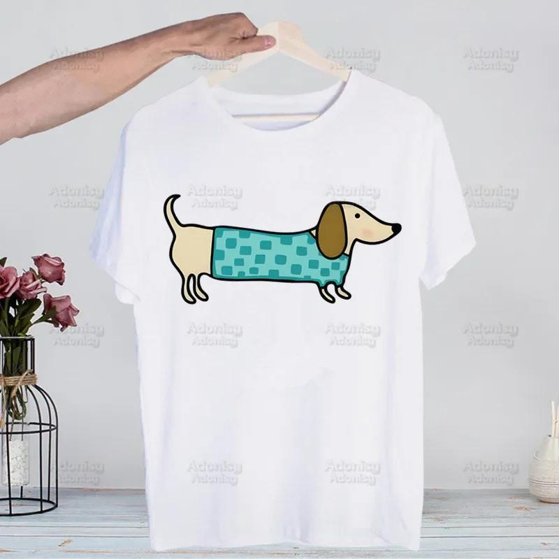 Dachshund Teckel Funny Cute Dog Animal Funny T Shirt Men New Casual Short Sleeve Tshirt Homme Manga Unisex T-shirt Tees