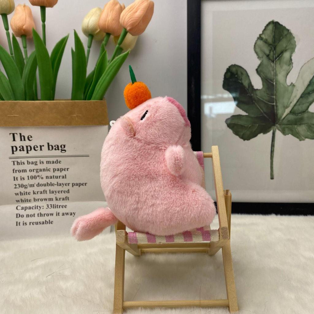 Hot Selling Turtle & Strawberry Hat Capybara Plush Doll Keychain Backpack Decoration