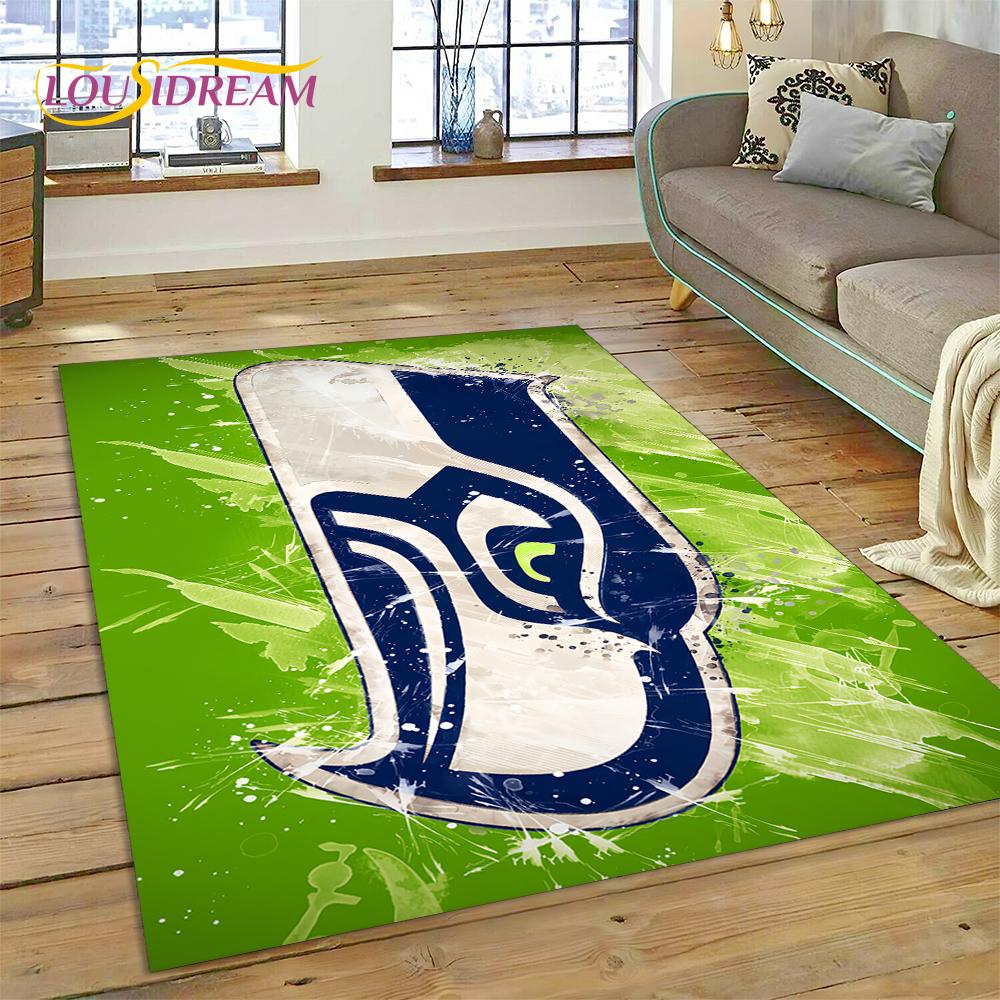 American Football N-NFL Zeichen Rugby Gamer Teppich für Wohnzimmer Schlafzimmer Dekoration, Bodenteppich rutschfeste Dekoration für Sofa Fußmatte