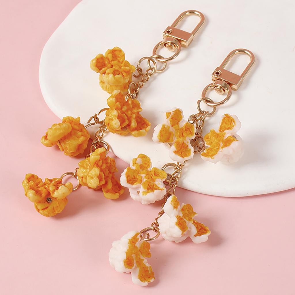 Realistic Popcorn Keychain Pendant Eye Catching Popcorn Keychain Pendant Accessory Perfect for Travel and Leisure