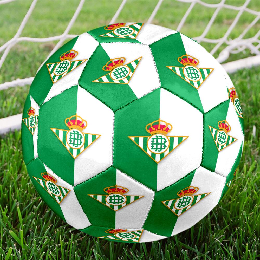Real Betis Balompié Indoor Soccer Ball Size 5 Colorful All Ages Machine Stitched PVC Competition Ready Durable High-Bounce