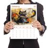 1pc Guitar-Playing Cat Wall Calendar - Pet Cat Theme, with 12 Different Designs, Suitable As a Gift for Birthdays, Christmas