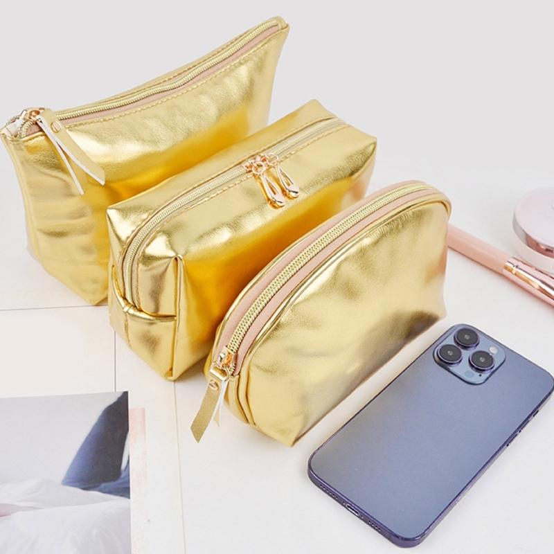 Handheld PU Leather Makeup Bag Versatile Make Up Pouch Cosmetic Travel Organizer