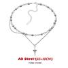 New Cross Bead Necklace For Man Woman Charm Titanium Steel Double-layer Clavicle Chain Unisex Style  Wholesale