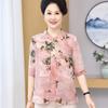Women's Mid-Aged & Elderly Fake Two-Piece Round Neck Blouse