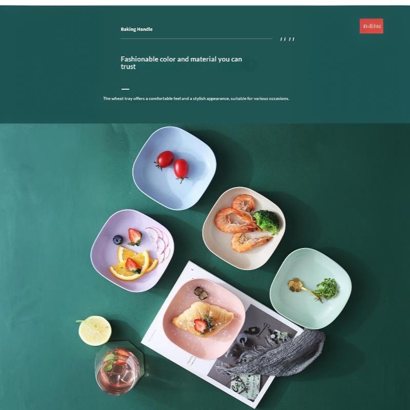 1 Set Food Grade Pp Plastic Serving Plates Easy Clean Multicolor Perfect For Snacks Fruits Desserts Home Daily Use