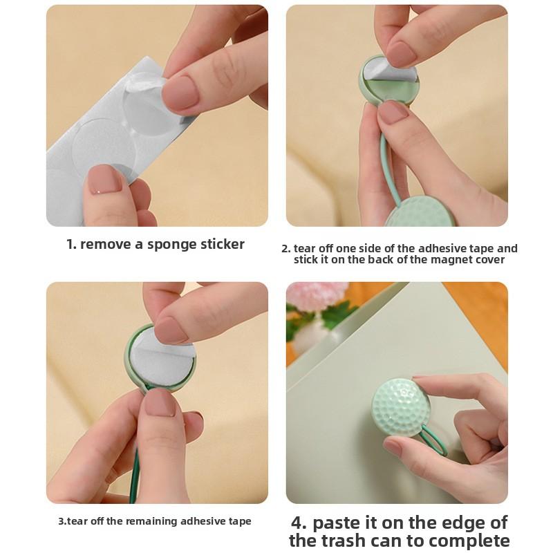2Pcs Garbage bag fixing buckle, magnetic paste type garbage bag anti-skid fixing clip garbage bag holder