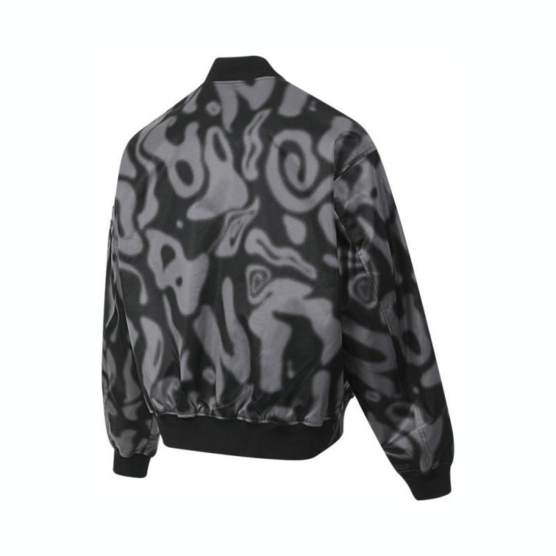 Vans Blur Logo Bomber Woven Sports Zip Fashion Baseball Jacket Men jackets Black Gray VN000J1SDKF