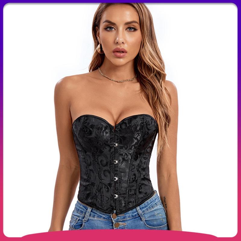 Top a Canotta Shapewear da Donna a Spalle Scoperte con Stringivita Corto a Cuore