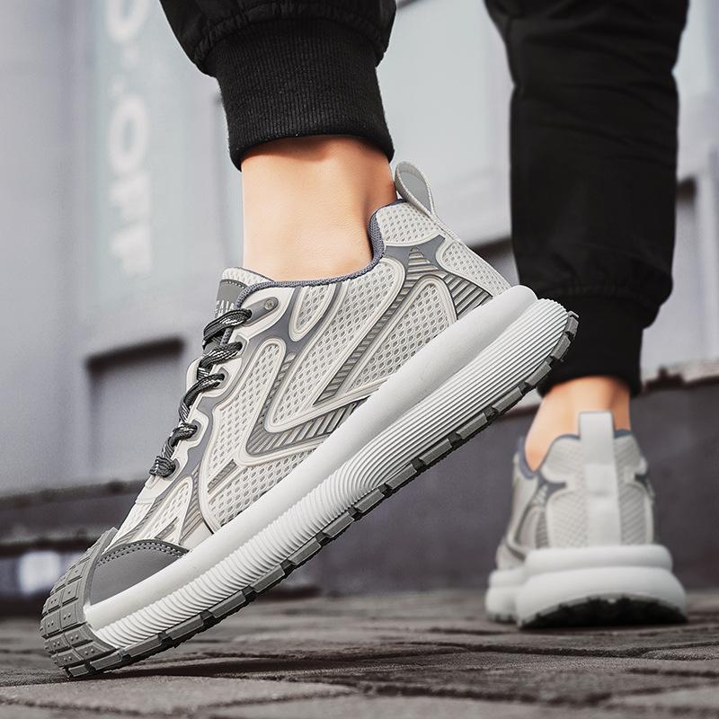 Men's shoes summer breathable mesh trend versatile platform shoes fashion classic Hong Kong style trendy men Internet celebrity street dad shoes