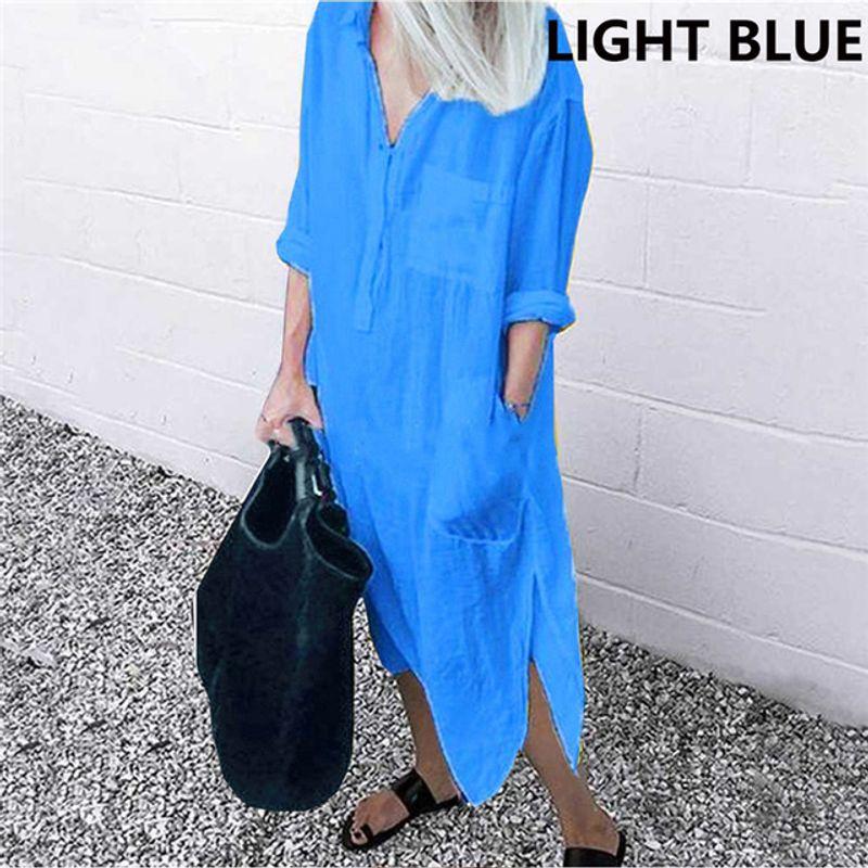 Dress Elegant Solid Color Office Women Simple Slit Outerwear