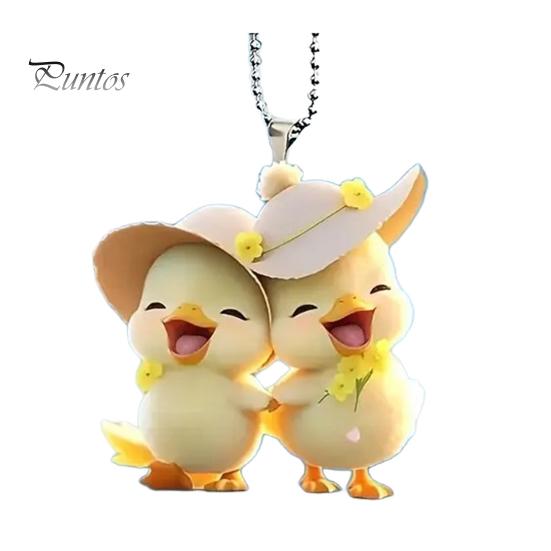 

Рождественское украшение в виде животного 2D, плоская акриловая подвеска в виде мультяшного животного, подвесное украшение в виде животных для украшения рождественской елки и автомобиля жёлтый