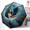 1 PC Automatic Folding Umbrella - Cartoon Pattern, Portable & Foldable Design with 8 Ribs, Christmas Birthday Gifts