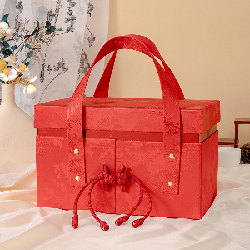 2025 Chinese Style Wedding Favor Gift Box with Cotton Satin Lid and Base