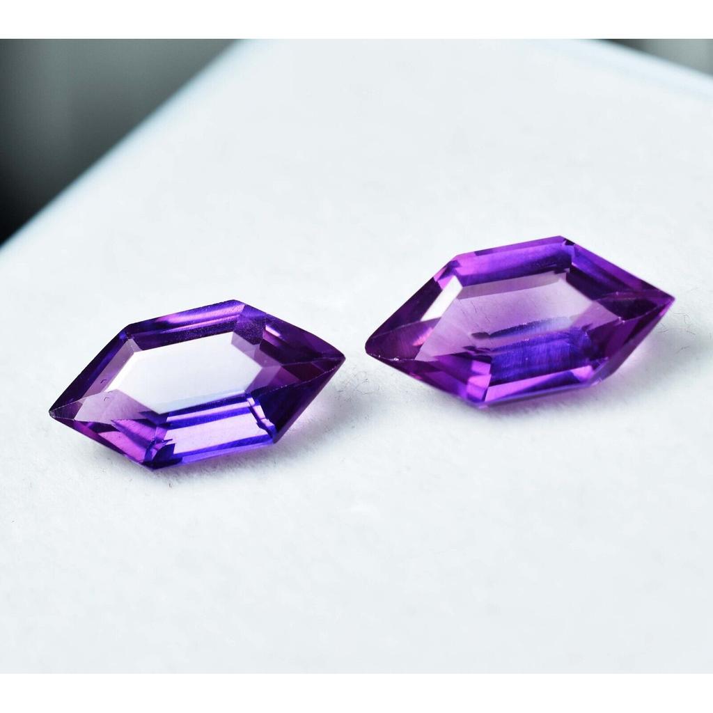 Purple Tanzanite Loose Gemstone 16 Ct Fancy Shape Pair for Jewelry Making and Gem Collections