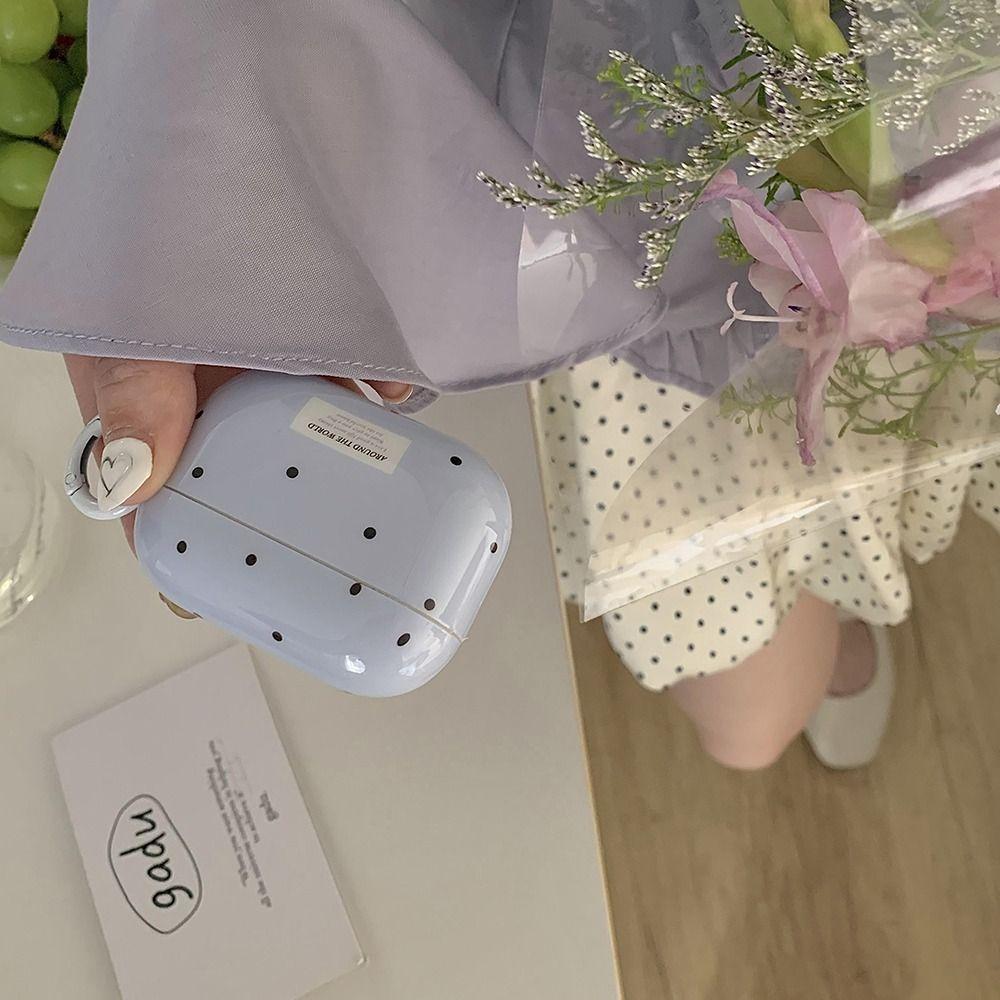 Blue Polka Dots Earphone Case TPU Protective Case for Airpods 1/2/3/4/pro/pro2 Earphone Accessories