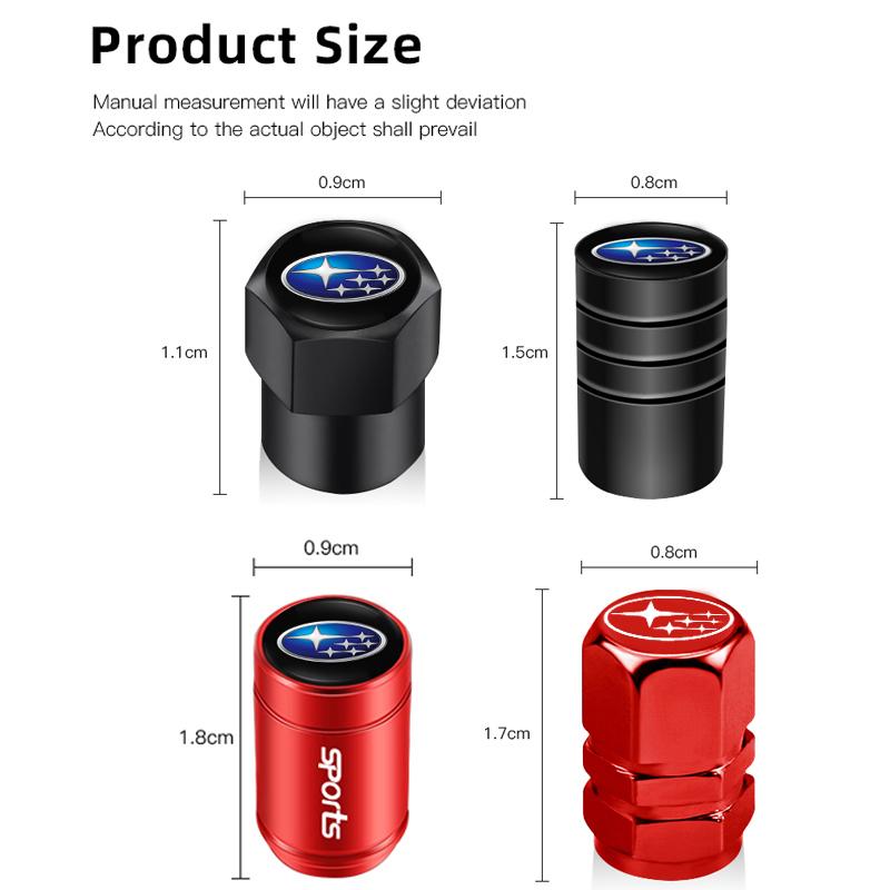 4Pcs Aluminum Alloy Car Wheel Tire Valve Caps Stem Cover For Subaru STI XV Forester BRZ Outback Legacy Crosstrek WRX 2006 Smart Y10