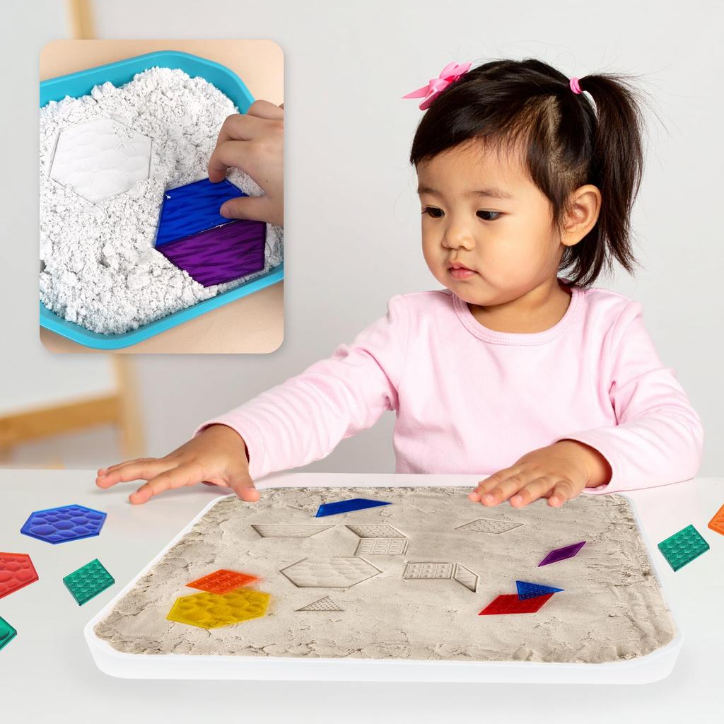 Edx Education Transparent Pattern Blocks | Tangram Play & Brain Training | Sensory Stimulation X Geometric Puzzle | Develops Vision with Light and Sha