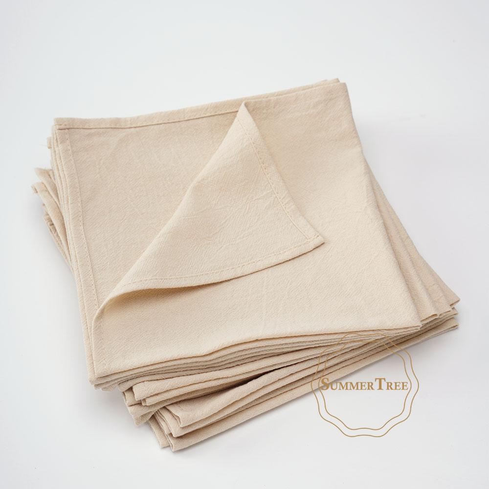 12 Piezas 40x40cm Servilletas de Tela Algodón Lavado Cena Vintage Suave Servilleta de Mesa Posavasos para Restaurante Hogar Boda Fiesta Decoración