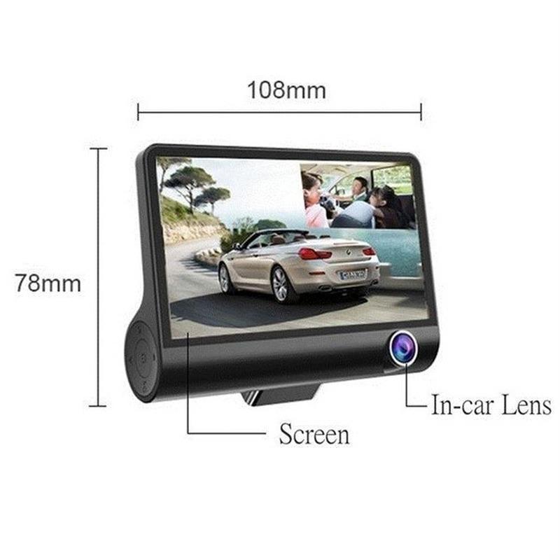 HD Car DVR 2/3 Camera Lens 4.0 Inch Rearview Mirror Dash Cam Camera Video Recorder Stream Media Player