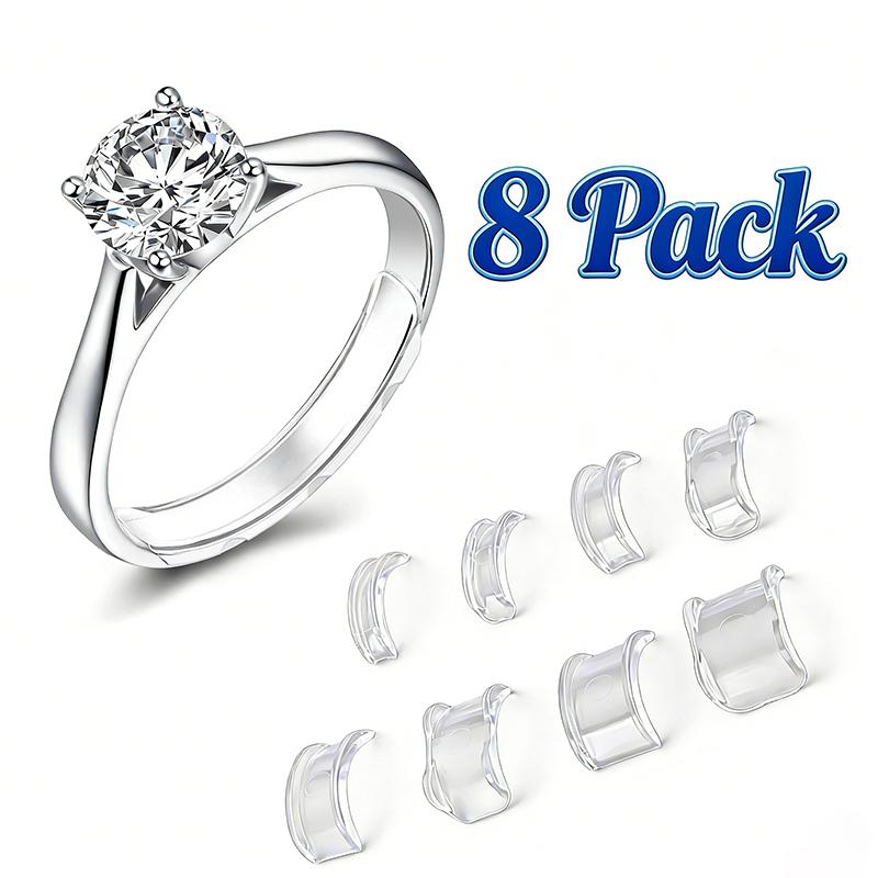 8er-Pack Ringgrößenversteller für lose Ringe, passt für jeden Ring, passt für Bandbreiten 1-10 mm, unsichtbares Design für Damen und Herren