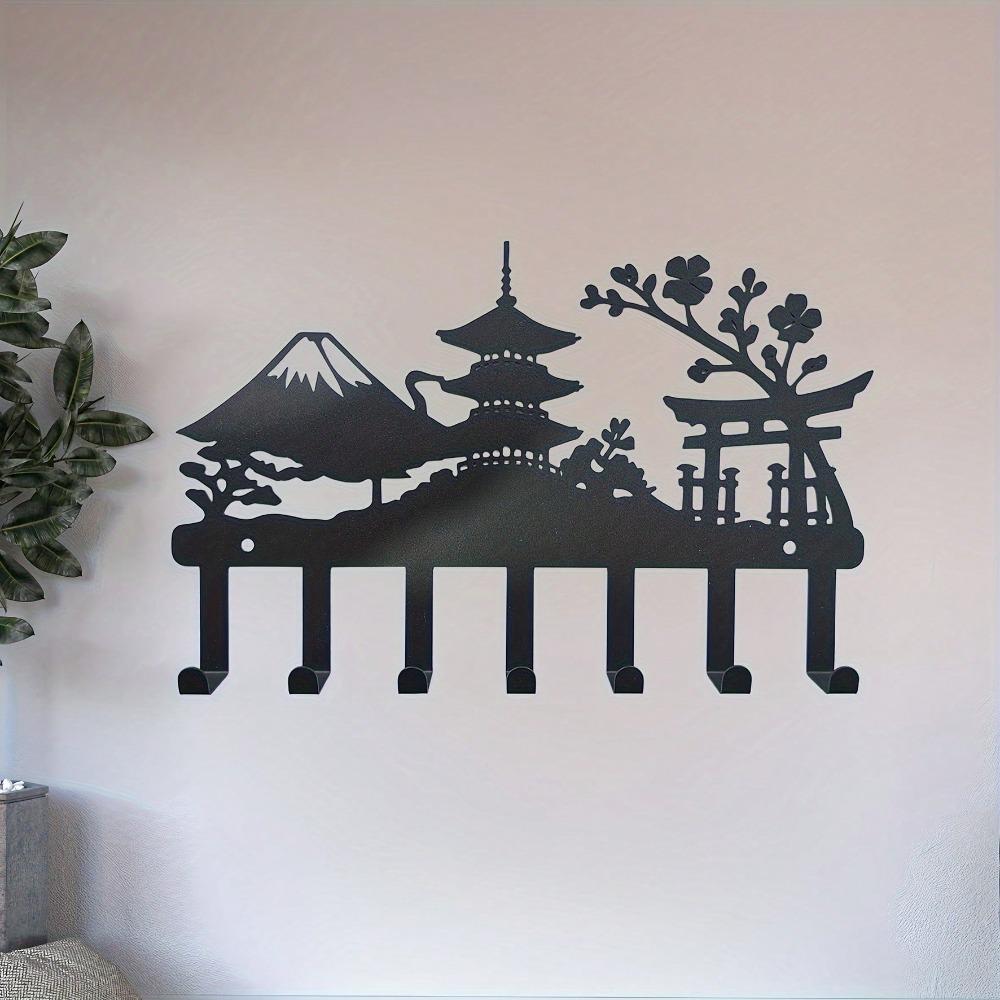 Wall Mounted Black Metal Key Holder Hat Rack For Hallway Kitchen Bathroom Bedroom