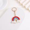 Handmade Knitted Rainbow Keychain Pendant Accessory