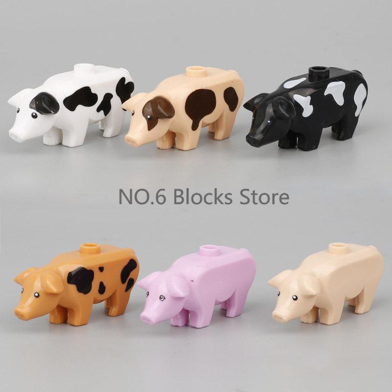 MOC Animali Blocchi da Costruzione Zoo della Foresta Tigre dai Denti a Sciabola Orso Alce Elefante Aquila Squalo Scimmia Leone Giocattolo Mini Mattoncino Regalo per Bambino S09