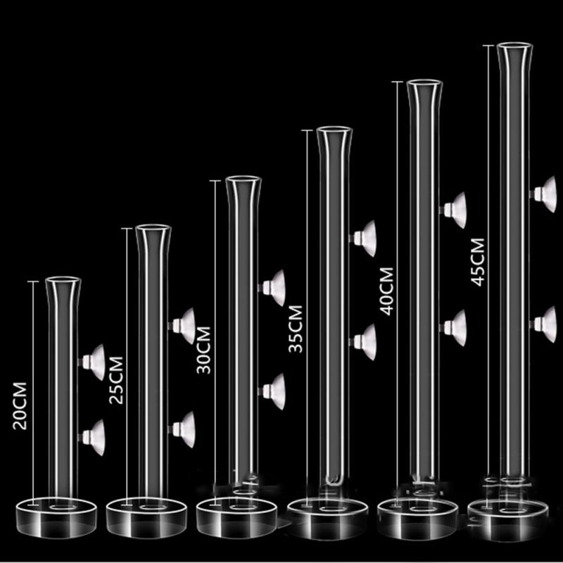 Sada skleněných akváriových podavačů trubicových misek Vysoce průhledná silná přísavka Akvarijní miska Rybí krevety