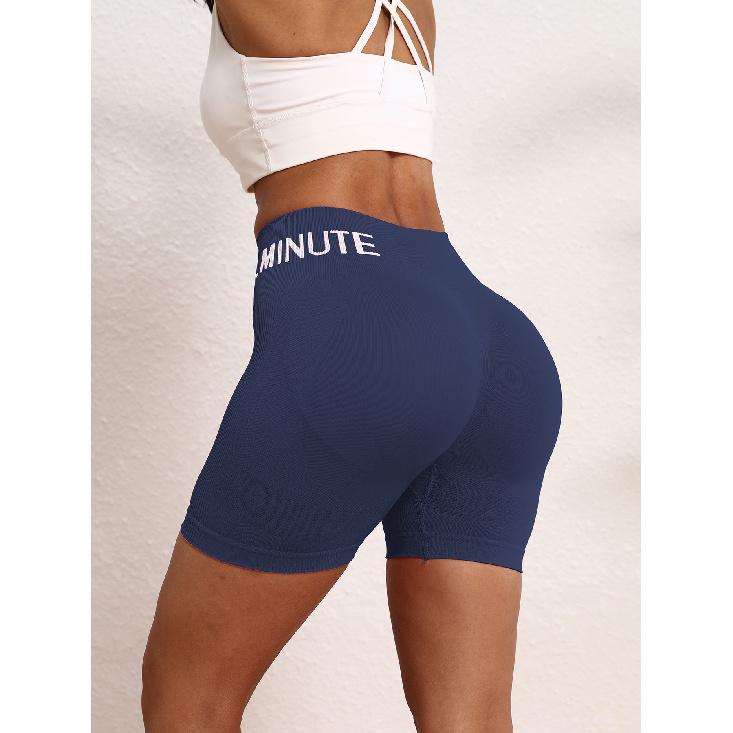 Hip Lifting Yoga Shorts, Exercise And Fitness Letter, Wearing High Stretch Shorts For Women