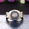 Moteklokkeformede gifteringer for kvinner Tofarget design Brilliant Cubic Zirconia Unike kvinnelige ringer Forlovelsessmykker