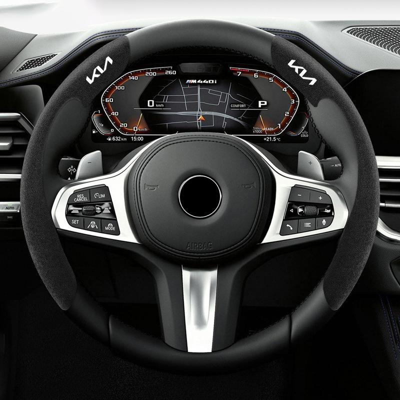 2026 Hot Car Sticker New Car Steering Wheel Cover Suede Leather Protection Anti-slip Cover For Kia Ceed Sportage Picanto Cerato 