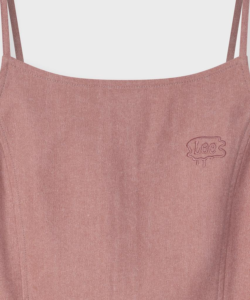 Pallet [Fallett X Lee] Long Slit Denim Dress Pink