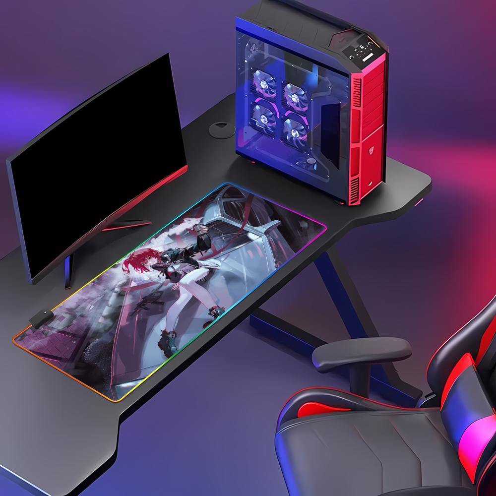 Arknights Gabinete Mouse Pad RGB Gaming Mouse Pad HD Gamer Large LED Light XXL MousePads PC Computer pad Non-slip