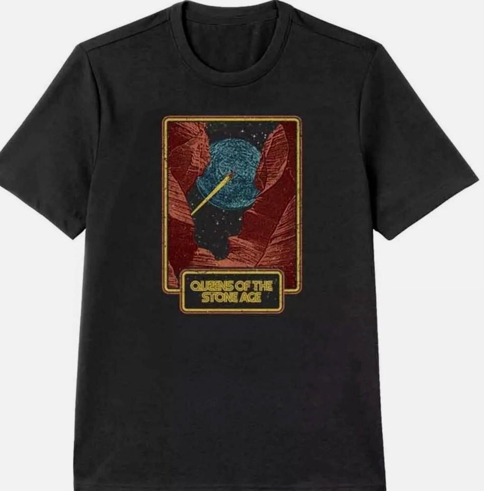 Queens Of The Stone Age Band Canyon Black Cotton T Shirt Full Size S-4XL